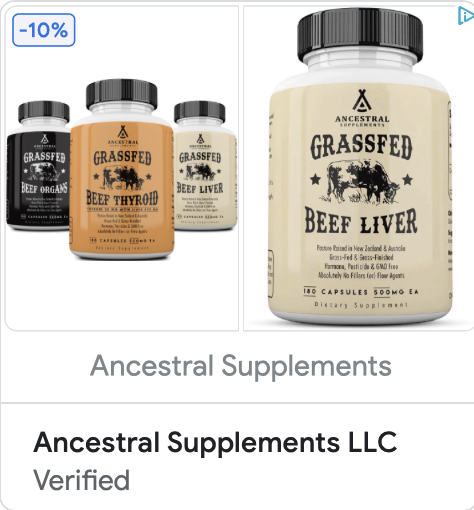 Display Ad for Beef liver Supplements