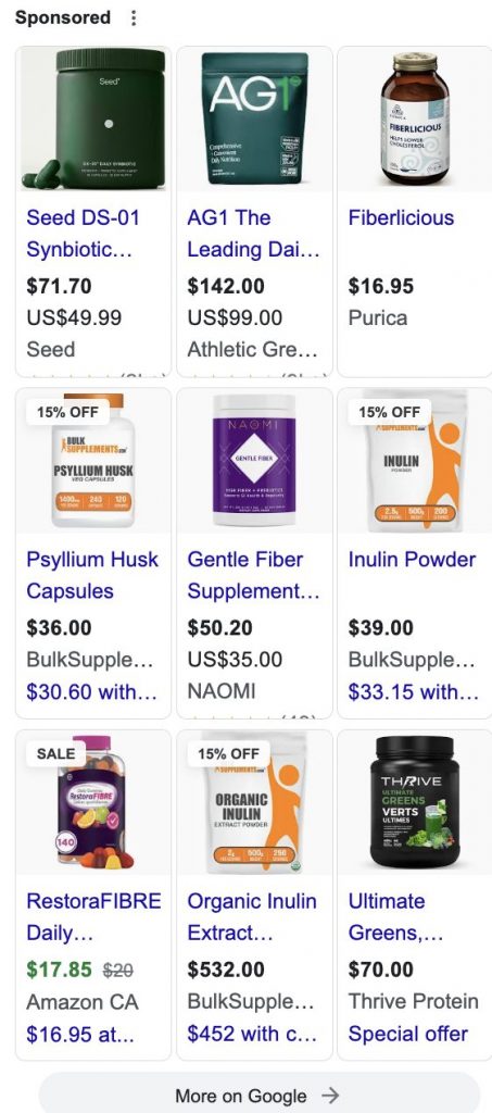 Fiber Supplements Search results