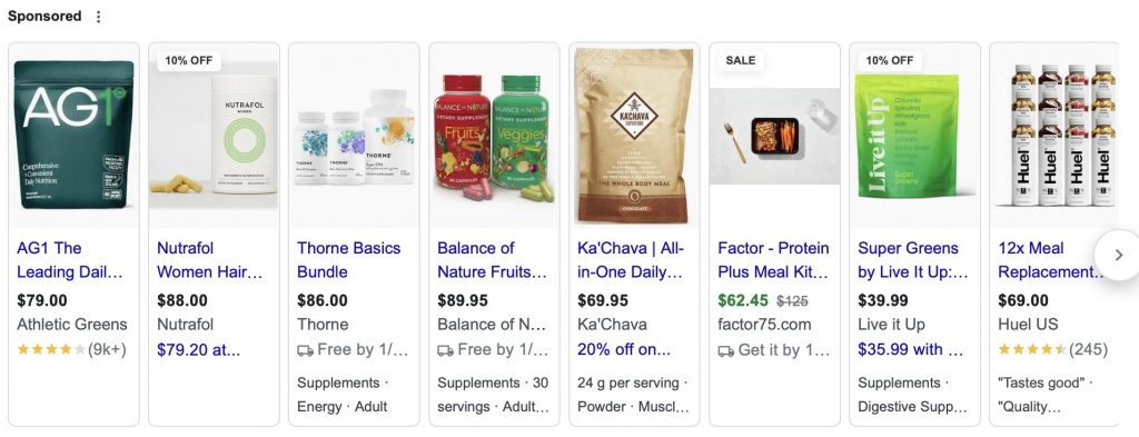 Nutritional Supplements Search page results