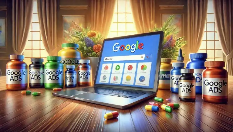 google ads for supplements oil painted