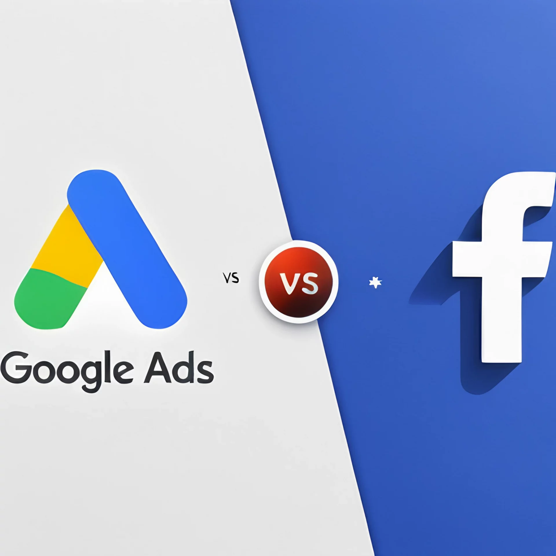 Google Ads vs Facebook Ads oil paint