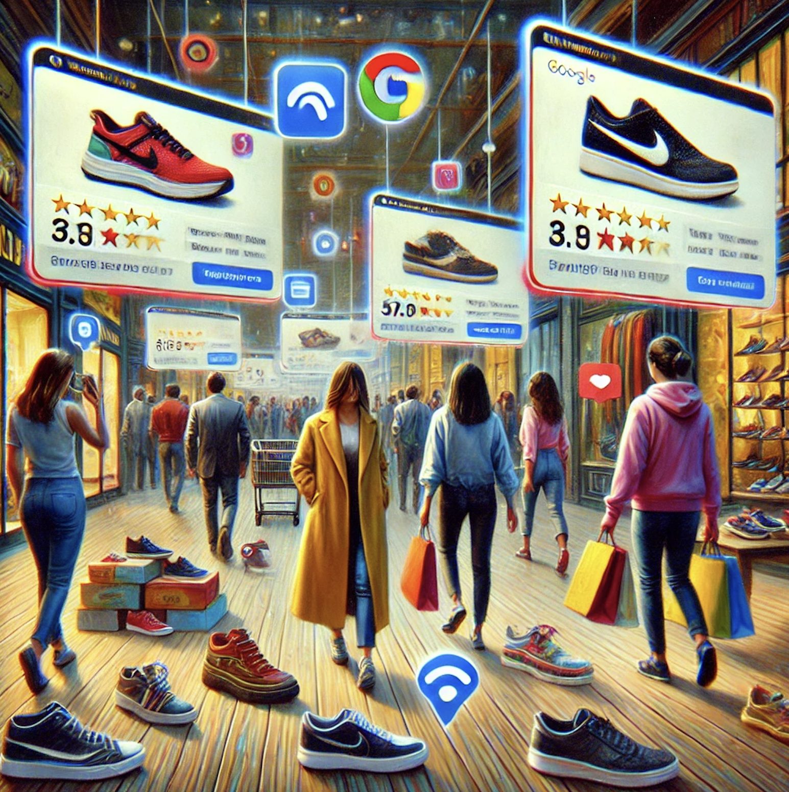 Google Lens Ads oil painted