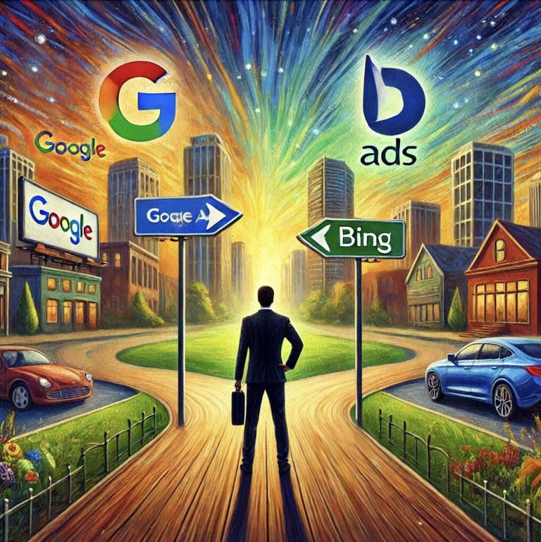 Google Ads vs Bing Ads oil painted