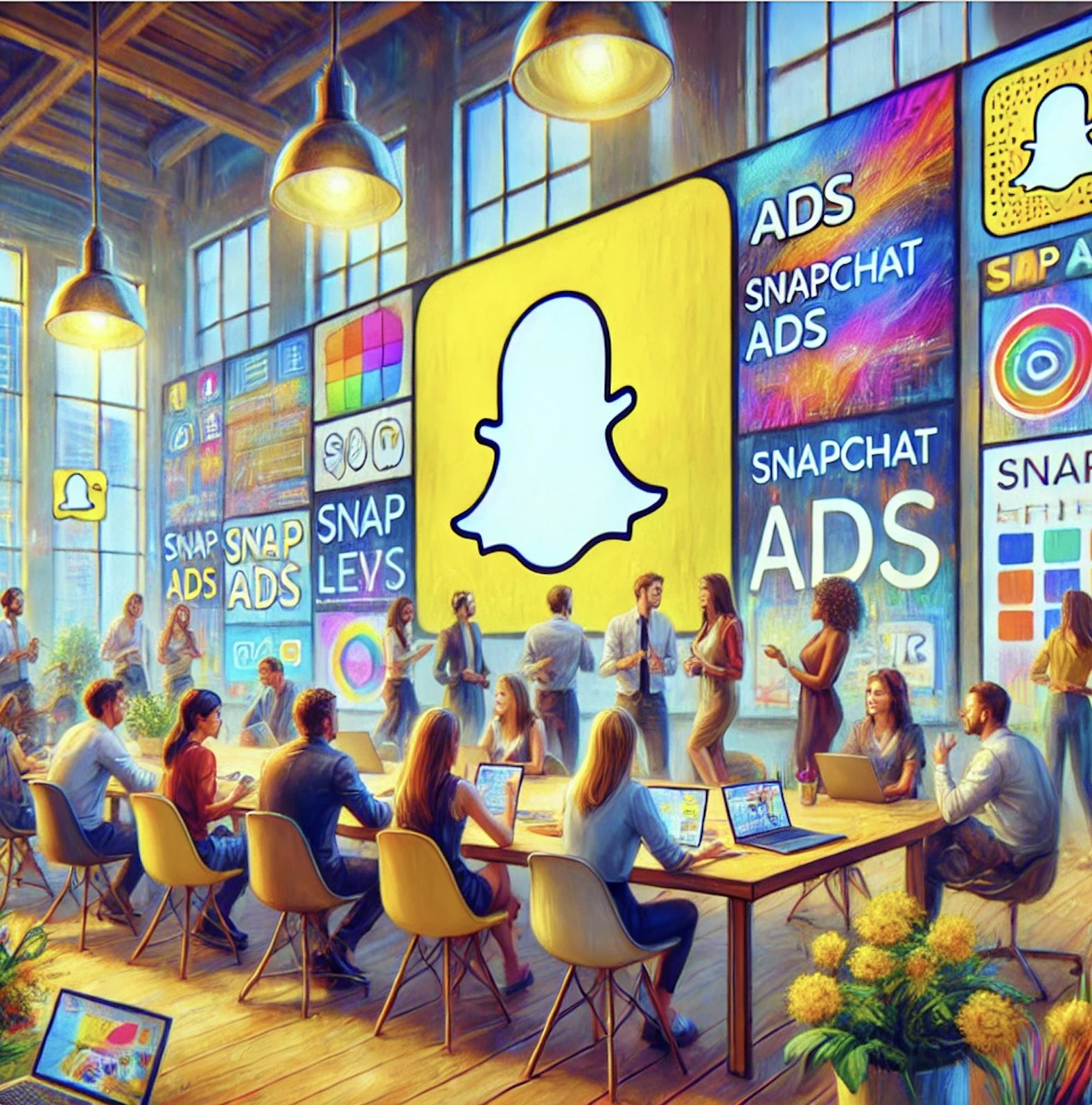 Snapchat ads oil painted