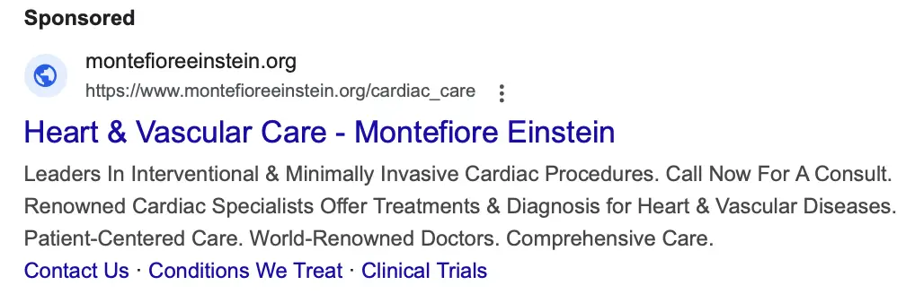 Cardiologist Search Ad