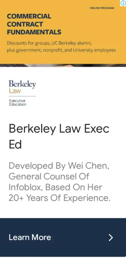 Display Ad promoting Executive education program