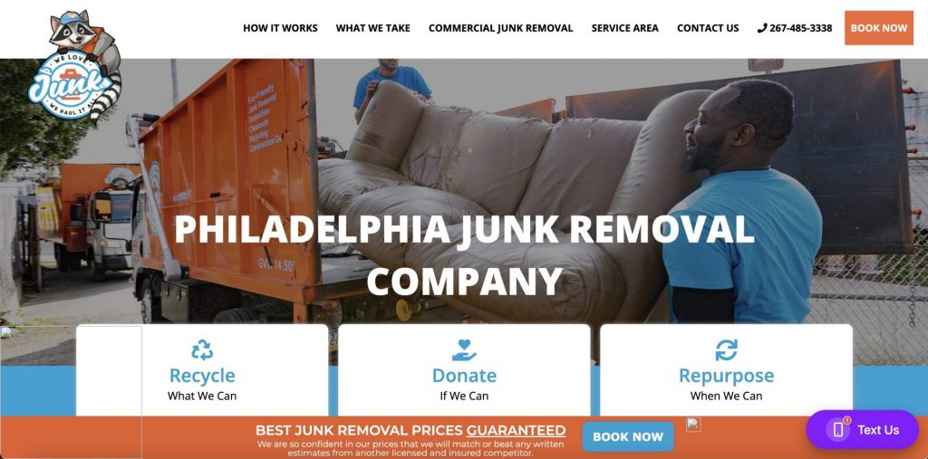 Homepage of We love Junk