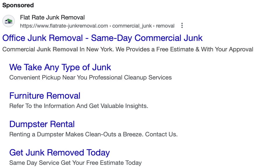 Office junk removal ad